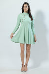 Bumblebees Embroidered Casual Mini Dress With Sleeves