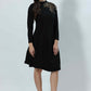 High Neck Full Sleeve Midi Dress