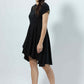 Cascade Black Beauty Detail Boat Neck Midi Dress