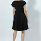Cascade Black Beauty Detail Boat Neck Midi Dress