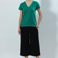 I'm Enough V-neck Jersey Green Top