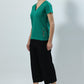 I'm Enough V-neck Jersey Green Top