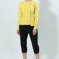 Don't Hate Meditate Full Sleeve Yellow Top