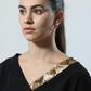 V-neck Full Sleeve Black Top With Sequins Work