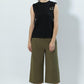 High Neck Front Drape Black Top