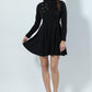 Bumblebees Embroidered Casual Mini Dress With Sleeves