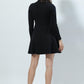 Bumblebees Embroidered Casual Mini Dress With Sleeves