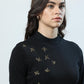 Bumblebees Embroidered Casual Mini Dress With Sleeves