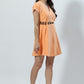 Side Elastic Wrap on style Green Black Mini Dress