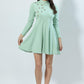 Bumblebees Embroidered Casual Mini Dress With Sleeves