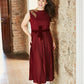 Pleated Skirt Style Midi Dress