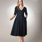 Peacock Fether Embriodery Black Dress