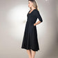 Peacock Fether Embriodery Black Dress