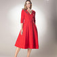 Peacock Fether Embriodery Red Dress