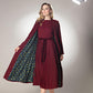 Wrap Front Long Jacket With Kundan Work