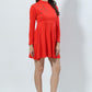 Bumblebees Embroidered Casual Mini Dress With Sleeves