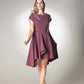 Cascade Lilas Detail Boat Neck Midi Dress