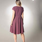 Cascade Lilas Detail Boat Neck Midi Dress