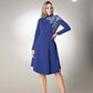 High Neck Full Sleeve Midi Dress