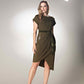 Bird Embroidered Wrap Olive Style Dress