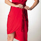 Bird Embroidered Wrap Popcorn Red Style Dress