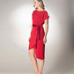 Bird Embroidered Wrap Popcorn Red Style Dress