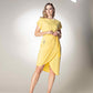 Bird Embroidered Wrap Yellow Style Dress