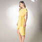 Bird Embroidered Wrap Yellow Style Dress