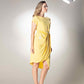 Bird Embroidered Wrap Yellow Style Dress