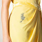 Bird Embroidered Wrap Yellow Style Dress