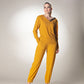 V-neck Full Sleeve Mustard Top With Sequins Work