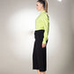 Puff Sleeve High Neck Jersey Green Top