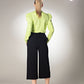 Puff Sleeve High Neck Jersey Green Top
