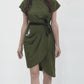 Bird Embroidered Wrap Yellow Style Dress