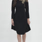 High Neck Full Sleeve Midi Dress