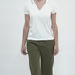 I'm Enough V-neck Jersey Green Top